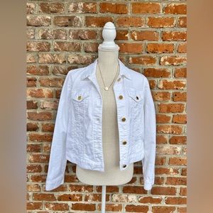 Micheal Kors White Jean Jacket